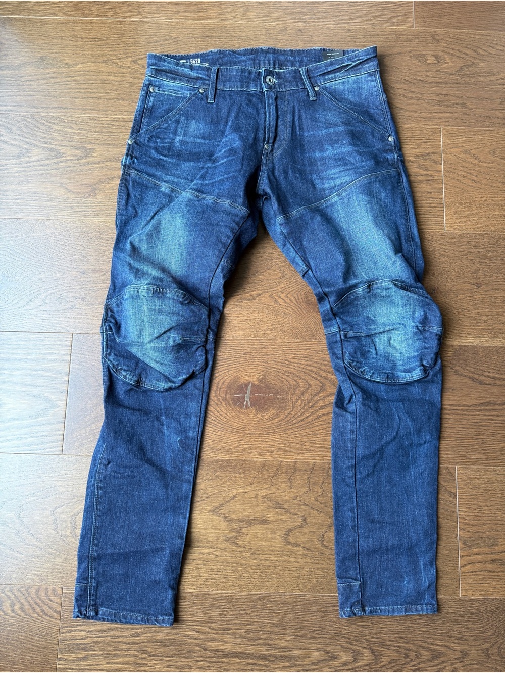 G-Star Slim Straight Dark Blue Knee-Panel Jeans